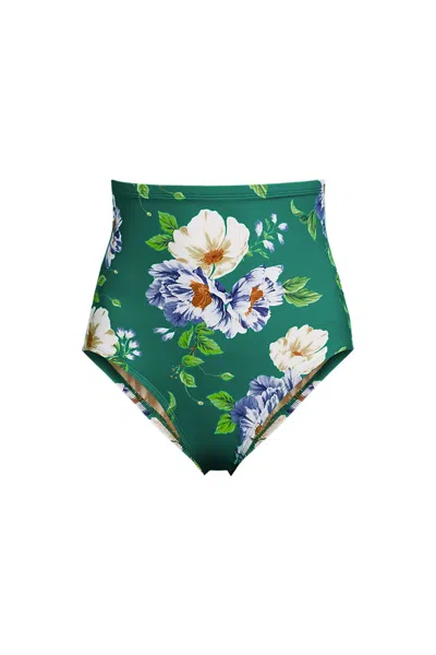 Lands' End Women's Slendersuit Ultra High Waisted Bikini Bottoms In Multi