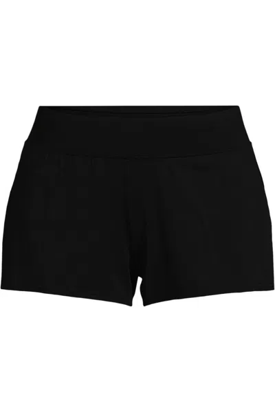 Lands' End Women's Smoothing Control Curvy 3 Inch Swim Short In Black
