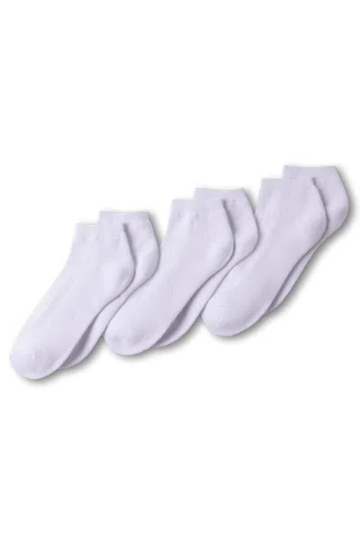 Lands' End Women's Soft Half Cushion Quarter Crew Socks 3 Pack In White