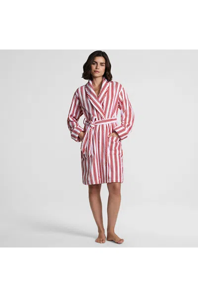 Lands' End Soft Terry Long Sleeve Knee Length Robe In Multi