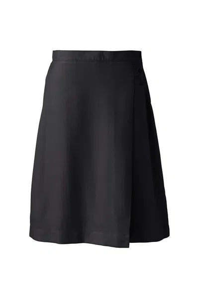Lands' End Women's Solid A-line Skirt Below The Knee In Black
