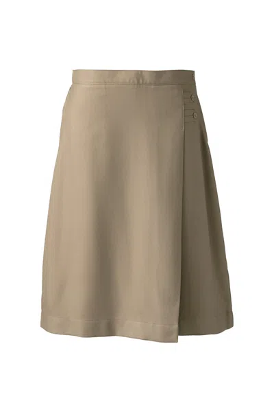 LANDS' END WOMEN'S SOLID A-LINE SKIRT BELOW THE KNEE