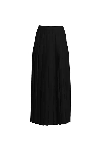 Lands' End Women's Solid Pleated Skirt Ankle Length In Multi