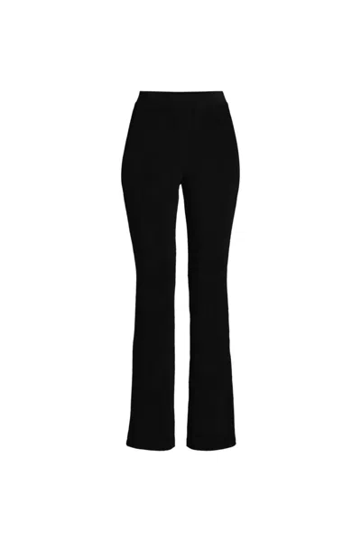 Lands' End Women's Sport Knit High Rise Corduroy Bootcut Pants In Black