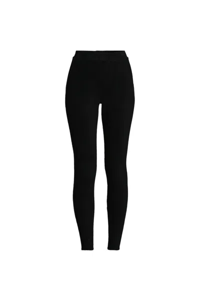 Lands' End Women's Sport Knit High Rise Corduroy Leggings In Black