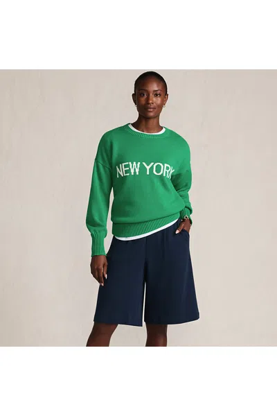 Lands' End Women's Sport Knit High Rise Pleated 12" Bermuda Shorts In Blue
