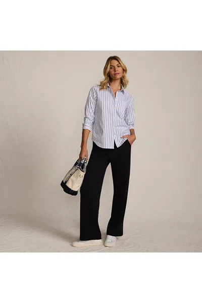 Lands' End Women's Sport Knit High Rise Pull On Relaxed Straight Leg Pants In Black