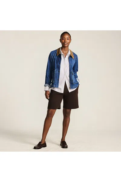 Lands' End Women's Sport Knit High Rise Shorts In Brown