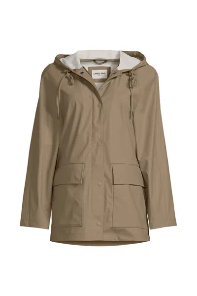 Lands' End Women's Squall A-line Slicker Raincoat In Brown