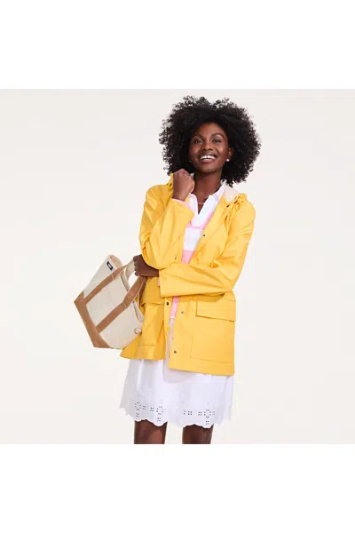 Lands' End Women's Squall A-line Slicker Raincoat In Yellow