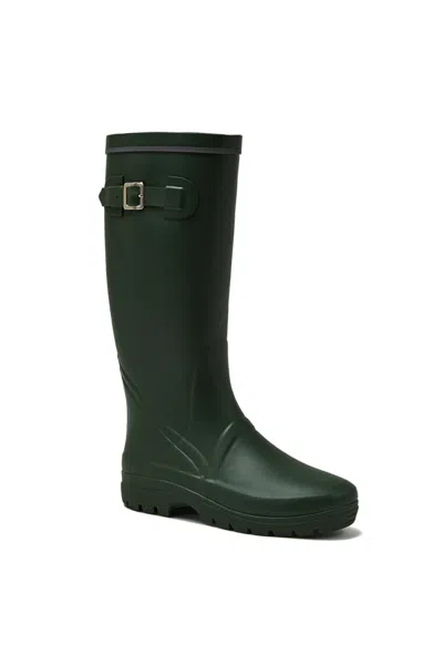 Lands' End Women's Squall Buckle Tall Rain Boots In Green