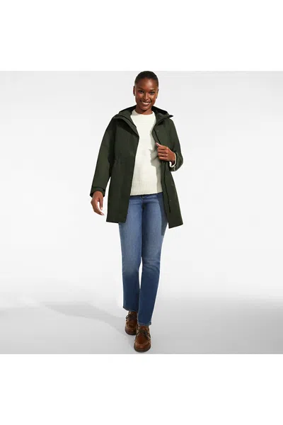 Lands' End Women's Squall Hooded Waterproof Raincoat In Green