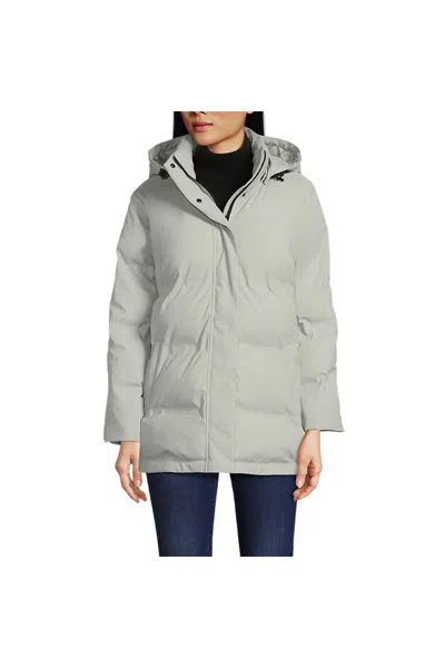 Lands' End Women's Squall Insulated Slicker Puffer Jacket In Gray