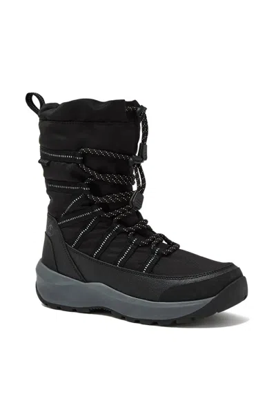 Lands' End Women's Squall Mid Packable Winter Snow Boots In Black