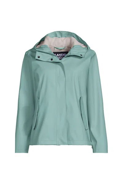 Lands' End Women's Squall Waterproof Rain Slicker Jacket In Green