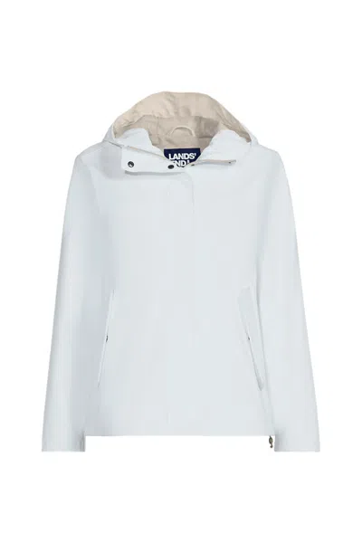 Lands' End Women's Squall Waterproof Rain Slicker Jacket In White