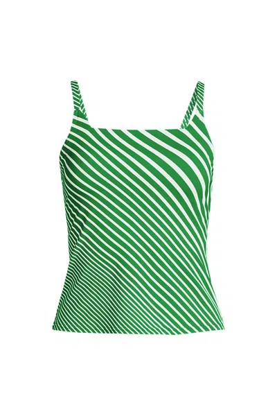 Lands' End Women's Square Neck Tankini Swimsuit Top In Green