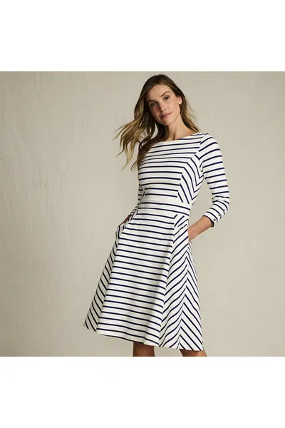Lands' End Women's Starfish 3/4 Sleeve Dress In White