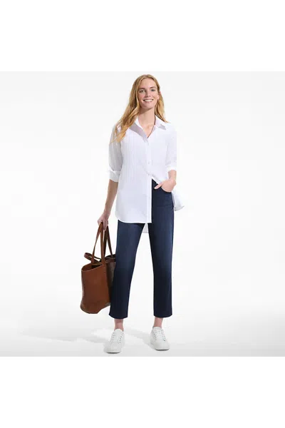 Lands' End Women's Starfish High Rise Knit Denim Straight Crop Jeans In Brown