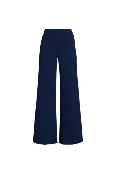 Lands' End Women's Starfish High Rise Palazzo Pants In Blue