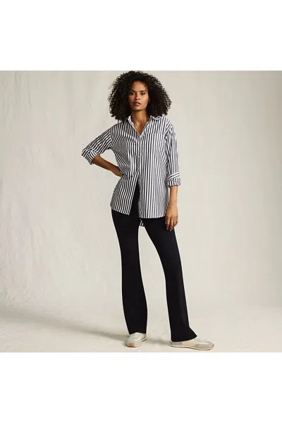 Lands' End Women's Starfish High Rise Pull On Flare Pocket Pants In Black