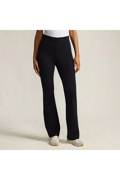 Lands' End Women's Starfish High Rise Pull On Flare Pocket Pants In Black
