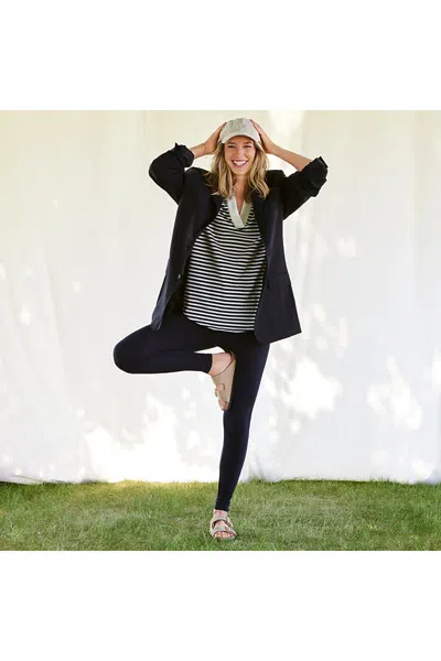 Lands' End Women's Starfish Mid Rise Knit Leggings In Black