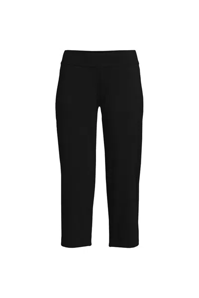 Lands' End Women's Starfish Mid Rise Pull On Crop Pants In Black