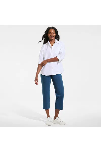 Lands' End Women's Starfish Mid Rise Pull On Crop Pants In Blue
