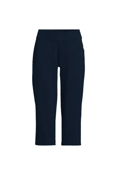 Lands' End Women's Starfish Mid Rise Pull On Crop Pants In Blue
