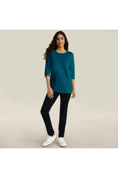 Lands' End Women's Starfish Mid Rise Slim Leg Pants In Black