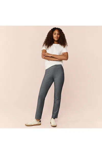 Lands' End Women's Starfish Mid Rise Slim Leg Pants In Gray