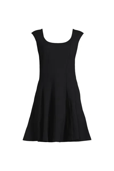 Lands' End Women's Starfish Scoop Neck Sleeveless Mini Dress In Black