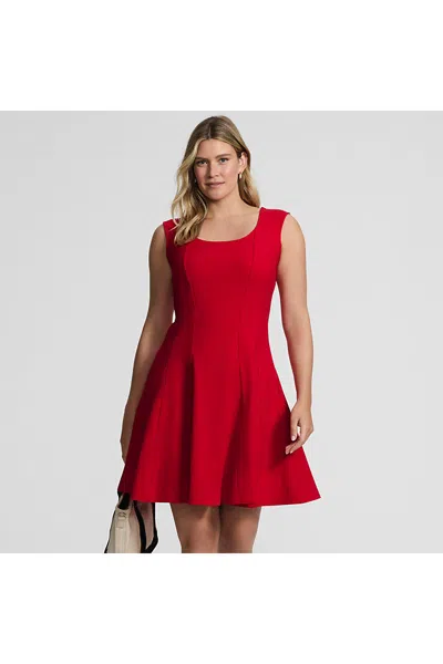 Lands' End Women's Starfish Scoop Neck Sleeveless Mini Dress In Red