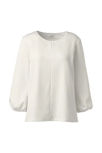 Lands' End Women's Structured Keyhole Top In White