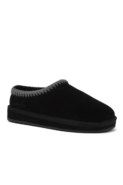 Lands' End Women's Suede Hearth Slippers In Black
