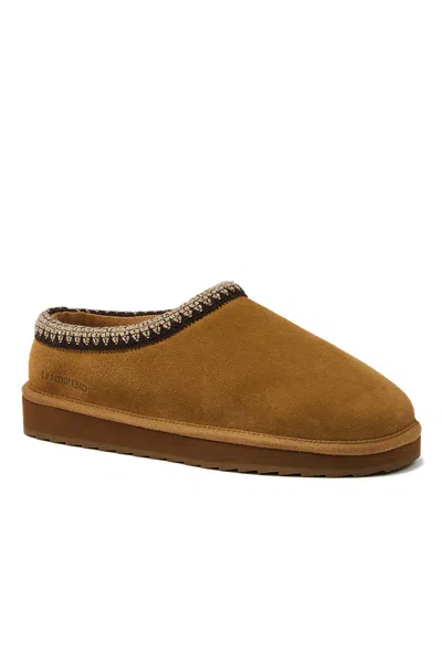 Lands' End Women's Suede Hearth Slippers In Brown