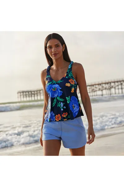 Lands' End Women's Sunshade Upf 50 3" Board Shorts With Panty In Multi