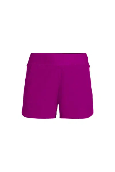 Lands' End Women's Plus Size Sunshade Upf 50 5" Board Shorts With Panty In Purple