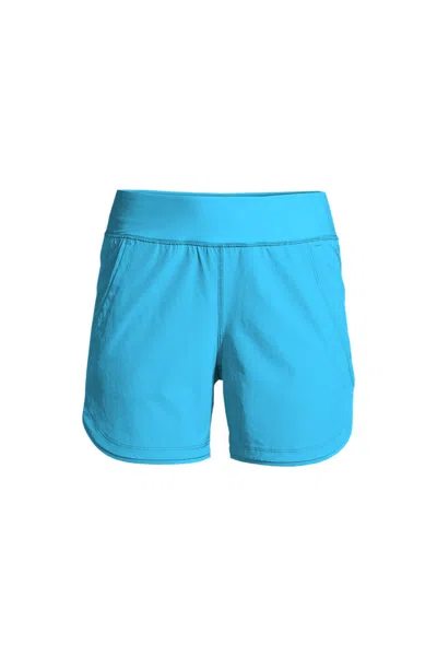 Lands' End Women's Sunshade Upf 50 5" Board Shorts With Panty In Blue