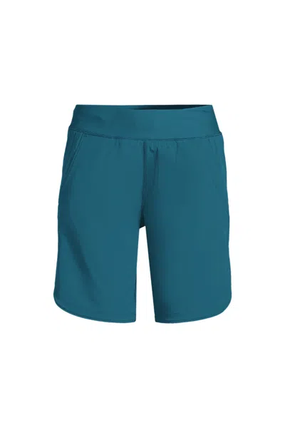 Lands' End Women's Sunshade Upf 50 9" Board Shorts With Panty In Blue