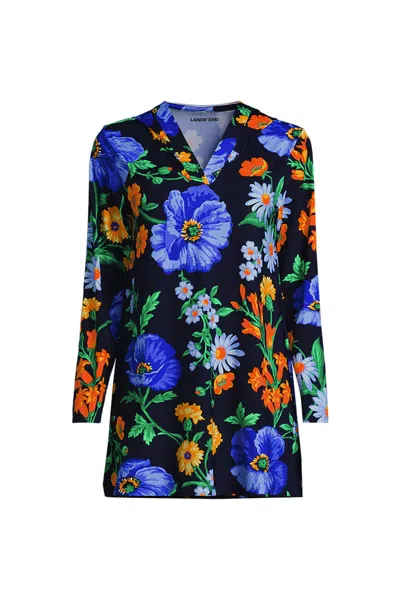Lands' End Women's Sunshade Upf 50 Hooded Mini Swim Swim Cover-up Dress In Multi