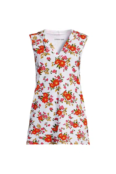 Lands' End Women's Sunshade Upf 50 Quickdry Sleeveless Mini Swim Cover-up Dress In Multi