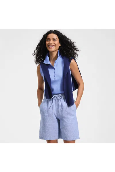 Lands' End Women's Supima Cotton Polo In Blue