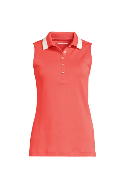 Lands' End Women's Supima Cotton Polo In Pink