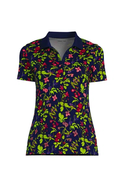 Lands' End Women's Supima Cotton Polo Shirt In Blue