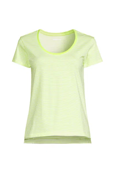 Lands' End Women's Supima Cotton Tall Short Sleeve Scoop Neck Tee In Green