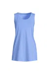 Lands' End Supima Cotton Tunic Tank Top In Blue