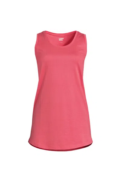 Lands' End Women's Supima Cotton Tunic Tank Top In Pink