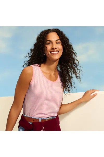 Lands' End Women's Supima Cotton Tunic Tank Top In Pink